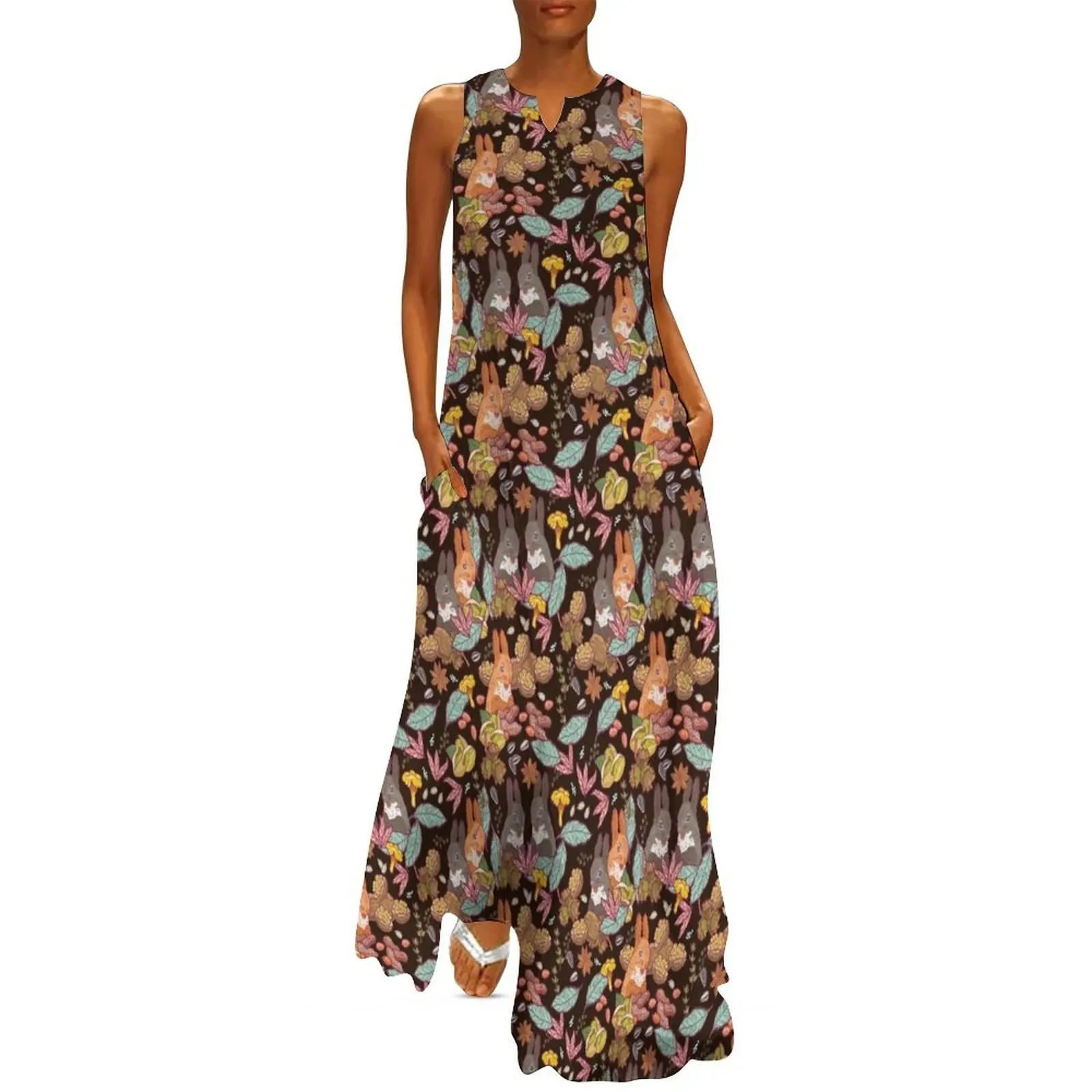 

nuts and squirrels Long Dress long dresses for women dresses for women evening dress