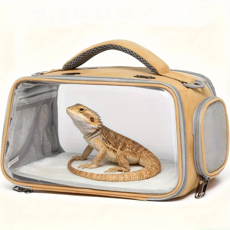

All-Pet Clear Carrier Bag | Expandable Strap & Zippered Doors for Lizard, Parrot, Hamster | Durable Foldable ABS Travel