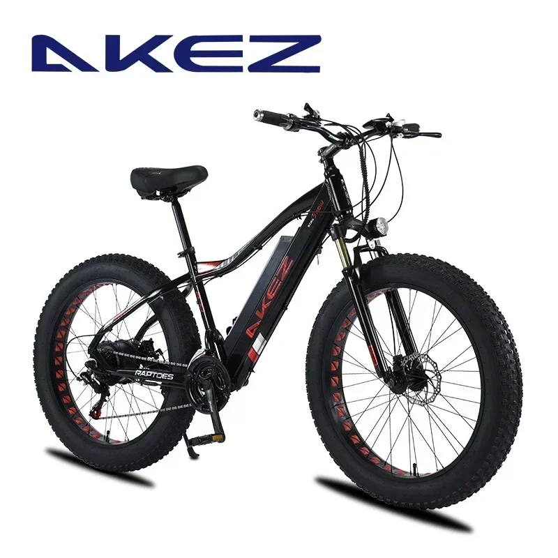 AKEZ variable speed Electric Bicycle 26*4.0 fat tire mountain Electric Bike 750W13AH motor urban off-road snow Electric Bicycle