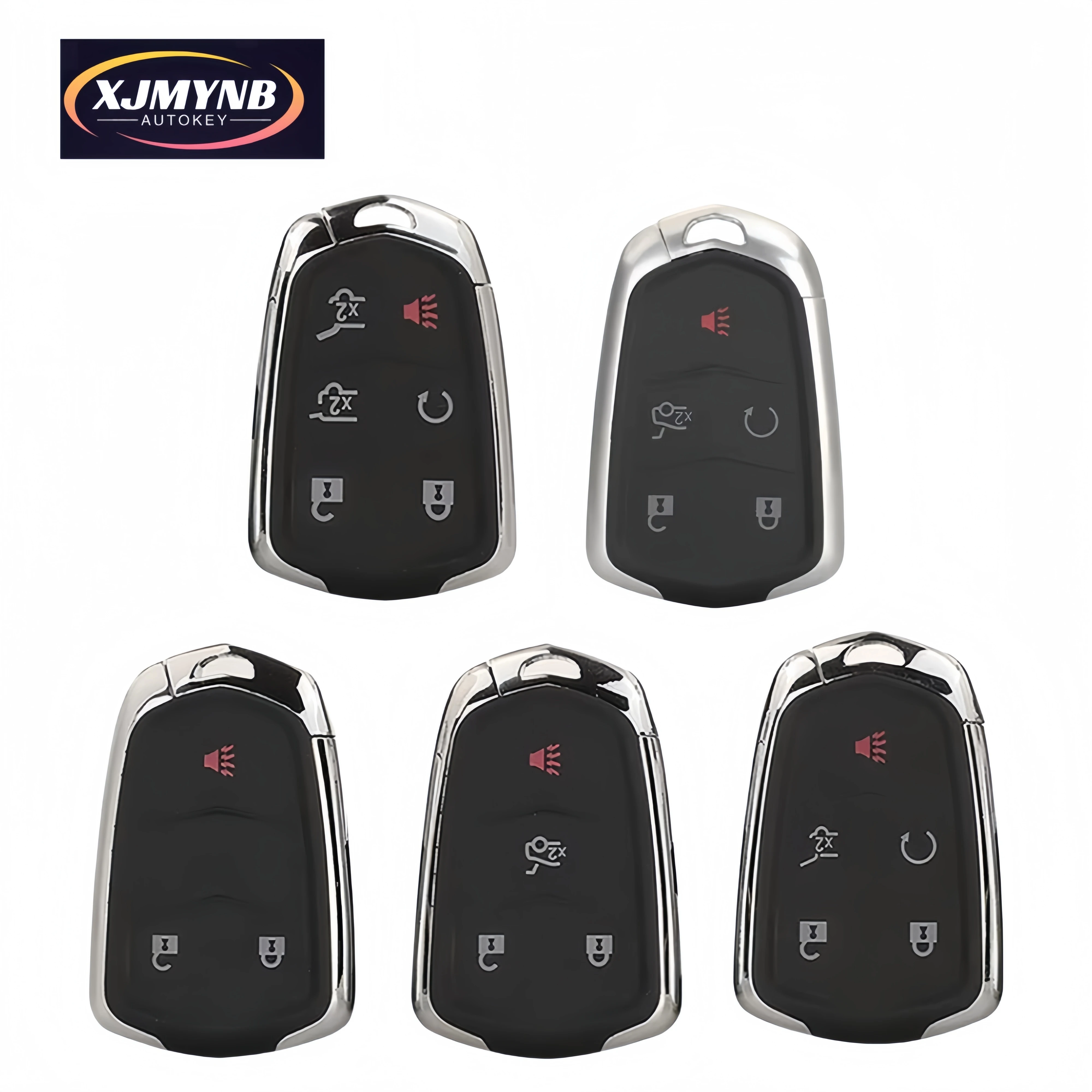 XJMYNB Smart Remote Car Key Shell For Cadillac SRX CTS ATS XTS Escalade ESV Keyless Case FOB Replacement 3/4/5/6 Buttons