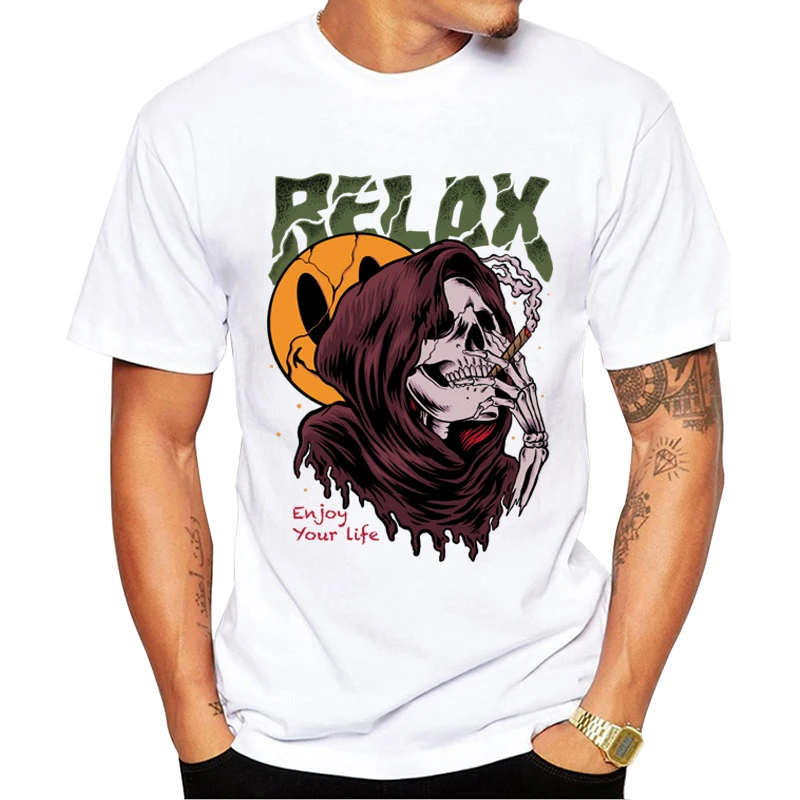 TEEHUB Fashion Relax Men T-Shirt Hipster Evil Skull Printed t shirts Short Sleeve Tshirts Cool Essential Tee