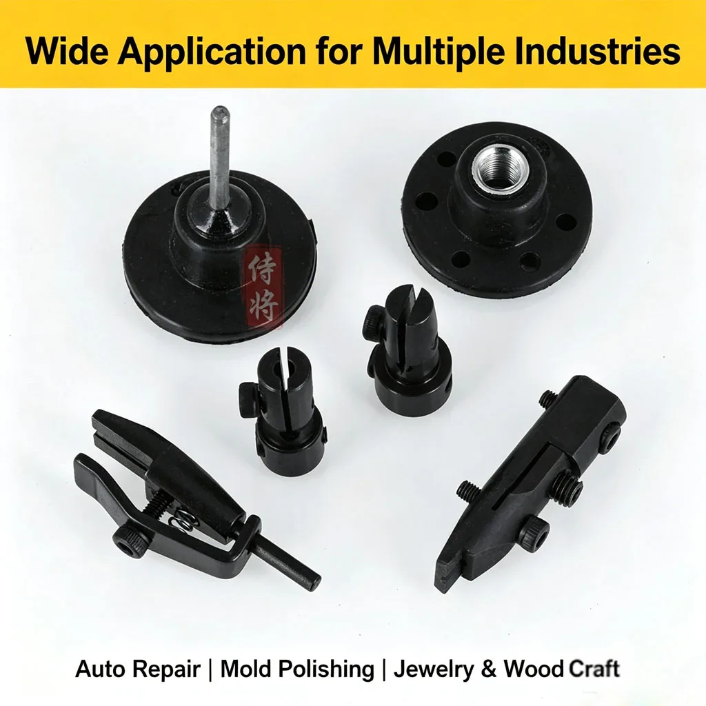 Air Tool Replacement Accessories, Reciprocating File Repair Parts, Rubber Base/Clamp/Metal Blades for Air Scraper Polish Grinder