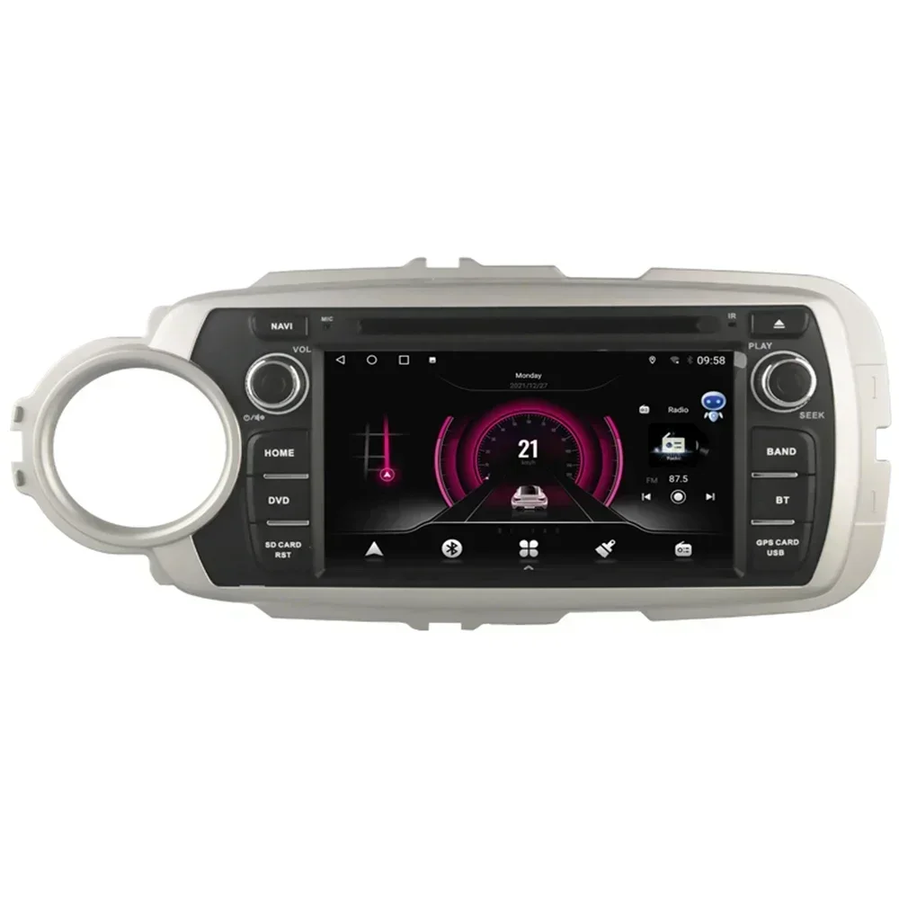 Android 13 Car Radio Multimedia Player for Toyota Yaris Sliver 2012 2013 2014 2015-2017-2050 Navigation GPS DSP 2din with DVD