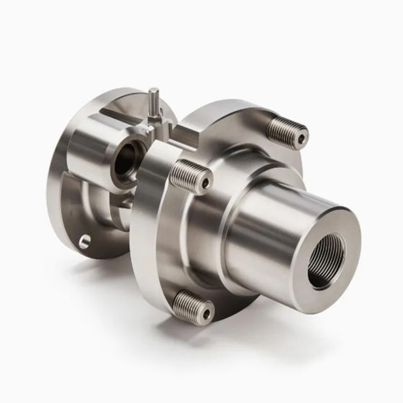 Custom CNC Turning Milling 45 Carbon Steel Shaft, Multi-Step Threaded Positioning Spindle With Square Mount Flange
