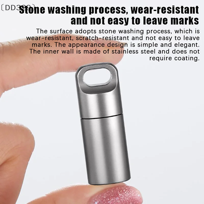〔DD329〕1Pcs Waterproof Metal Capsule Box Mini Medicine Holder Stainless Steel Pill Case Mini Pill Holder EDC Tool Seal Bottle - view 4