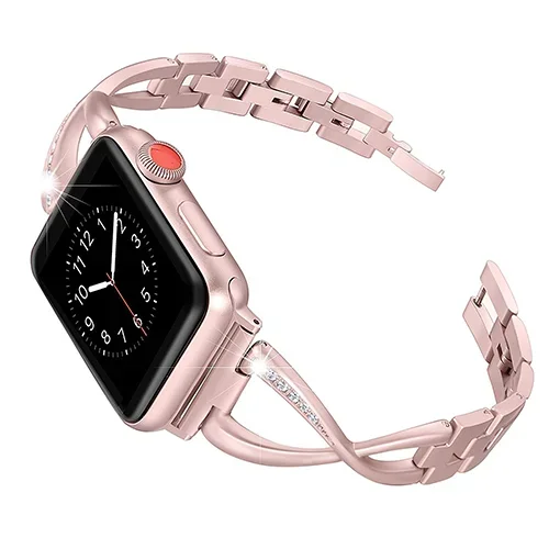 Cinturino in metallo con diamanti per Apple watch Ultra1/2/3 49mm 11/10 42/46mm 9 8 7 45mm 41mm cinturino da donna iwatch 6 5 4 3 SE/3 44mm 40mm