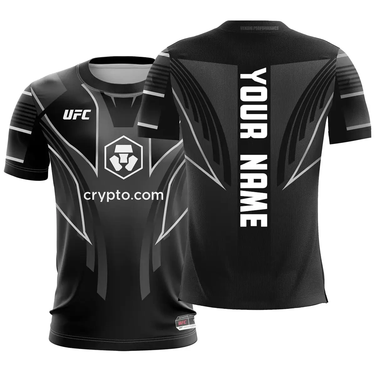 Men Custom Name UFC Competition T-shirt Black Gold Geometric Line Short Sleeve Shirt Personalized Back Print Fighting Tops S-6XL