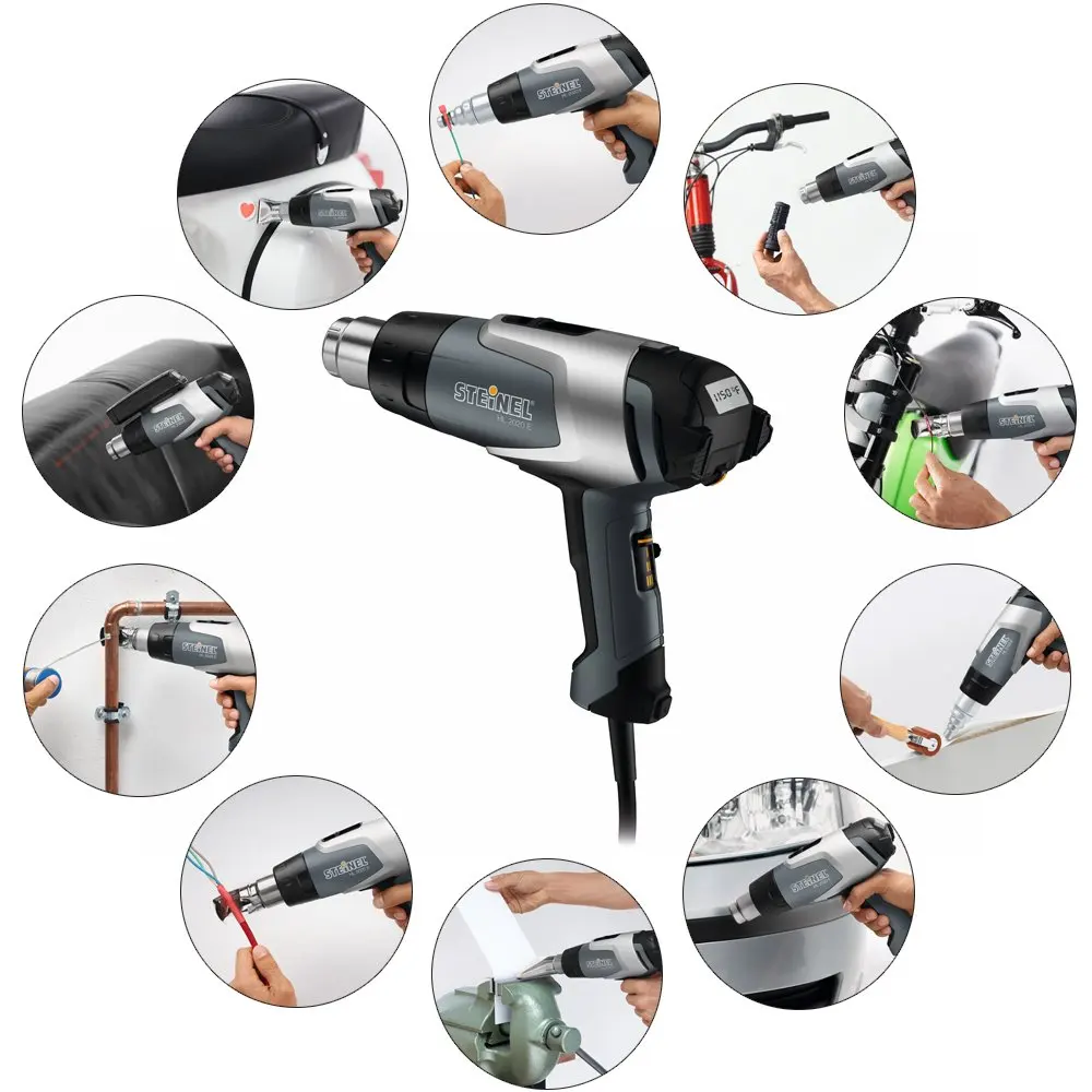 Professional Heat Gun LCD-Display 1600 W hot air Gun for Welding tarpaulins Window tinting Variable Temperature and Airflow