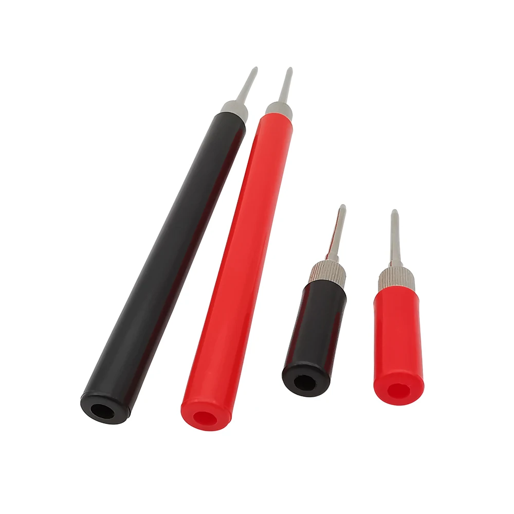 10Pcs Red Black Spring Test Probe Tip Insulated Test Hook Wire Connector Test Pin for Multimeter