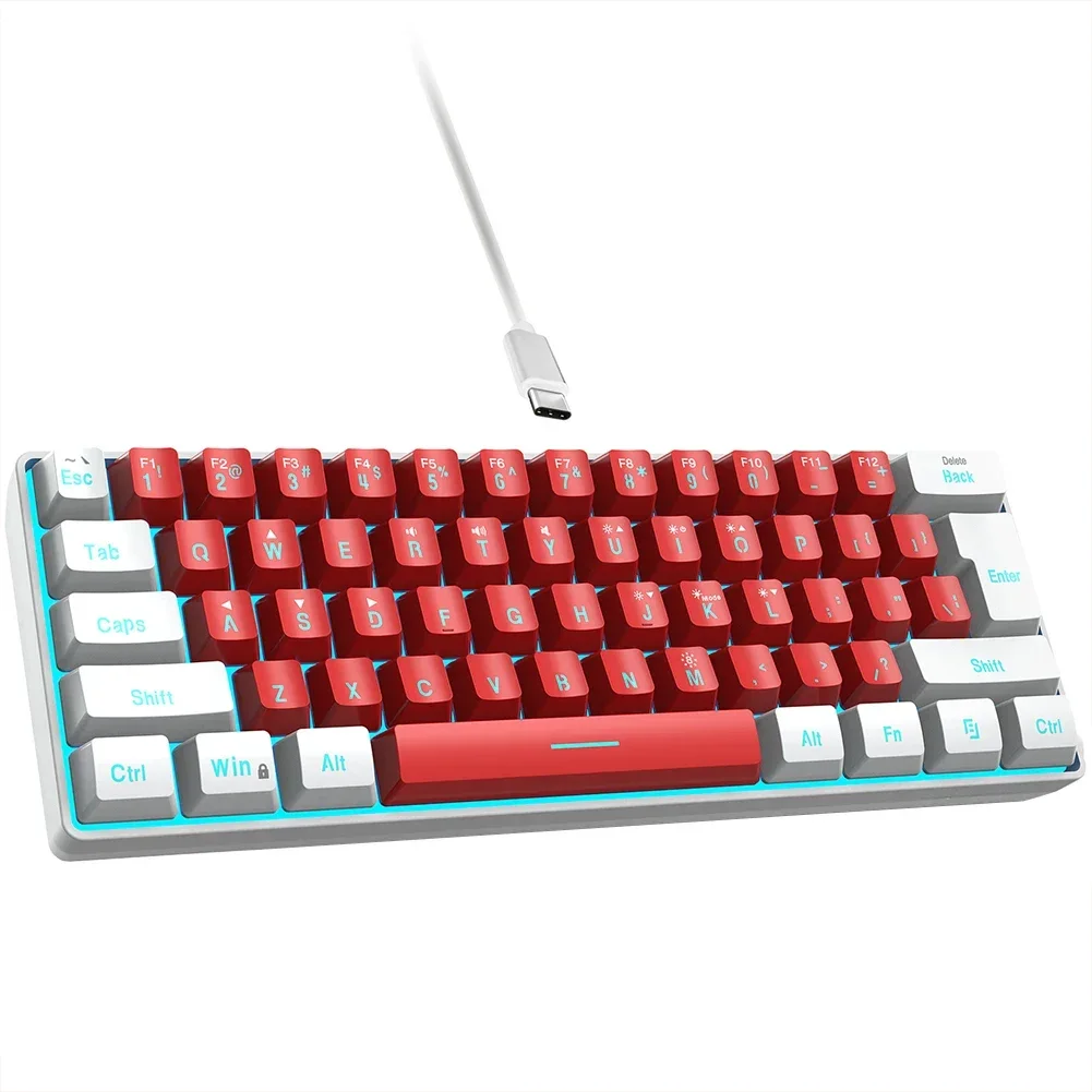 

Gaming Keyboard Mechanical 61 Keys Portable Wired Keyboard Silence Keyboard For Laptop PC Computer Tablet