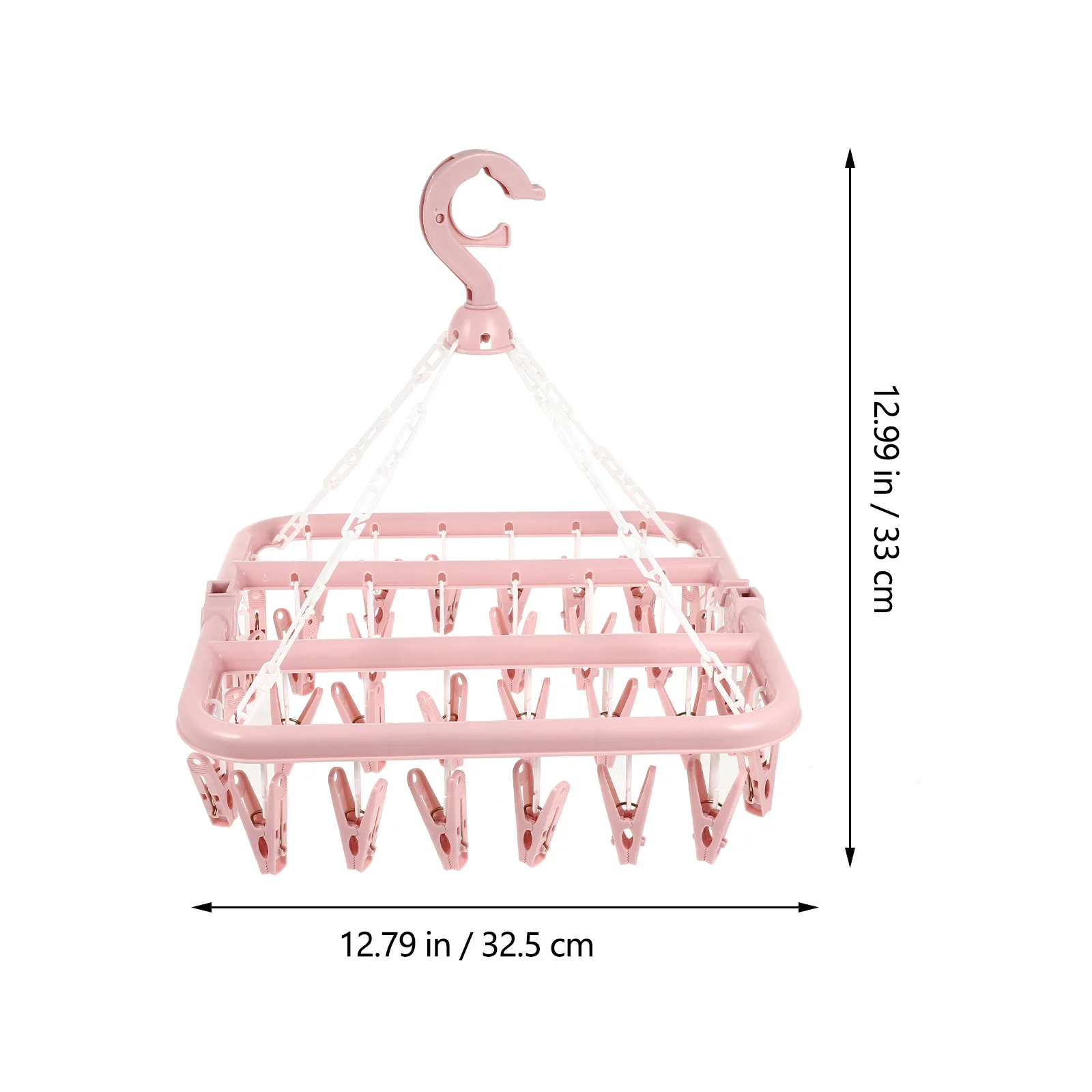 

Plastic Clip Sock Foldable Hanger Children'S Underwear Drying Rack 360-Degree Rotating Hook Uv Resistant Steel Spring