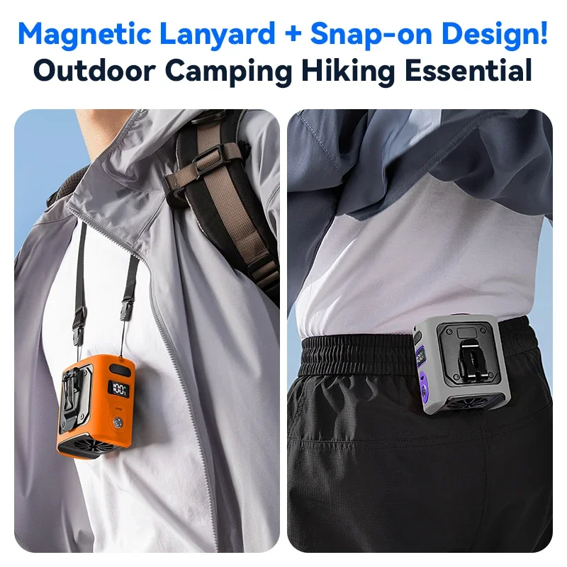 مروحة الخصر المحمولة MUXNW 【حماية من السقوط من السيليكون】مشبك ventilador cintura على حزام تحت الملابس وحزام الخصر