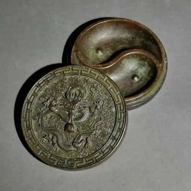 

Chinese old Antique China Bronze Dragon Pattern Ink Cartridge,Dragon pattern box