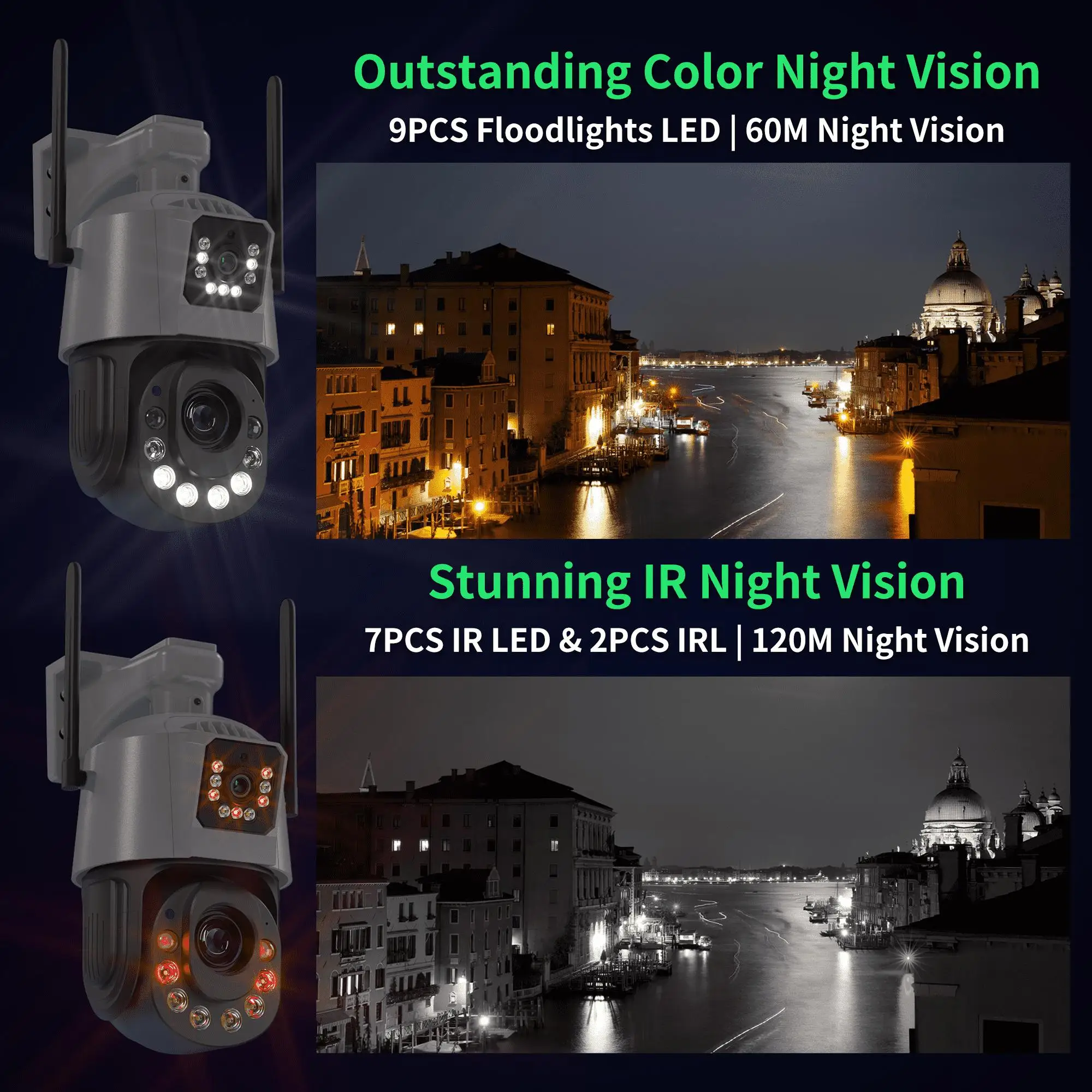 AIOOK ICSEE Camera HD 8MP 50X ZOOM WIFI IP CCTV Outdoor Waterproof Night Vision Two-Way Intercom Dual Lens Smart Video Camera