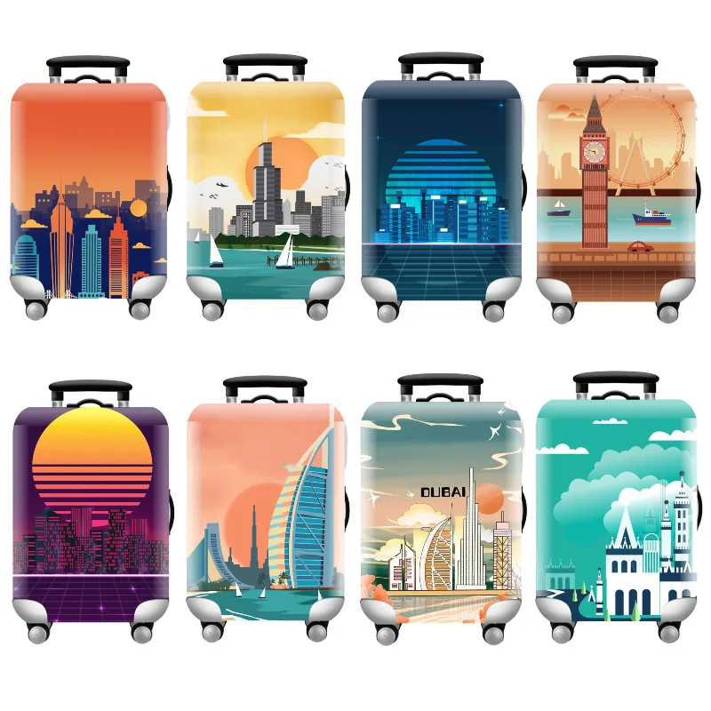 2024 Free Customized Pattern Luggage Case Protective Cover with Elastic, Thickened, Wear-resistant Printing, Suitcase Dust Cover