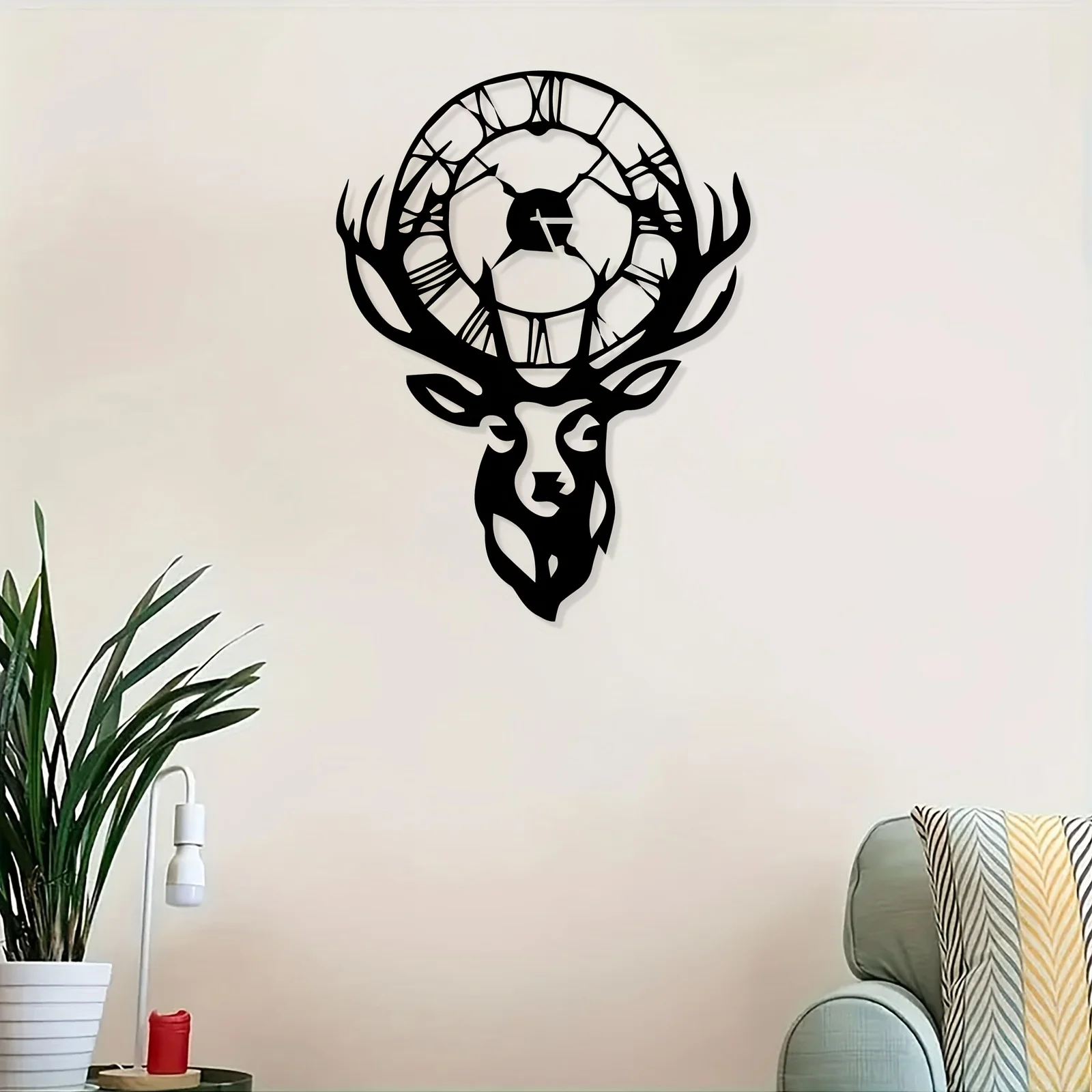 Modern Moose Metal Wall Art Iron Farmhouse Sculpture Home Office Hanging Mural Powder Coated Rustic Decor Gift