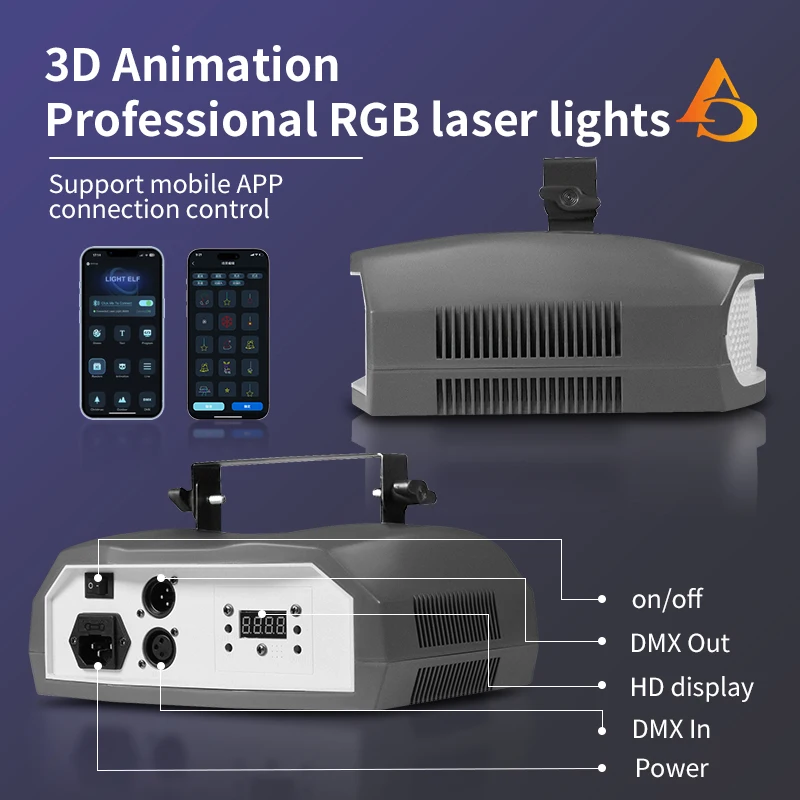 3W/5W Animated Laser Scanner, 2W Starry Sky Effect Laser Light, DJ ILDA DMX Beam Projector, suitable for discos, Christmas parti