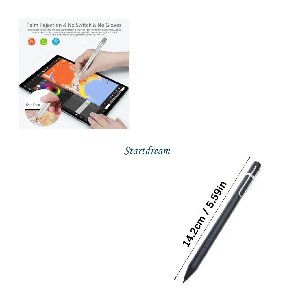 

Portable Active Styluses Pen for Go 7/6/5/4/3 and Book With Metal Tip Low Latency K92C