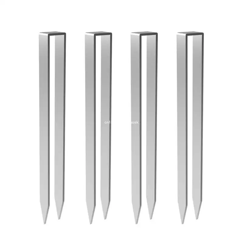 4Pcs Rose Arch Ground Anchors Trampoline Stakes Heavy Duty Garden Arch Ground Nails Stakes Stainless Steel Peg