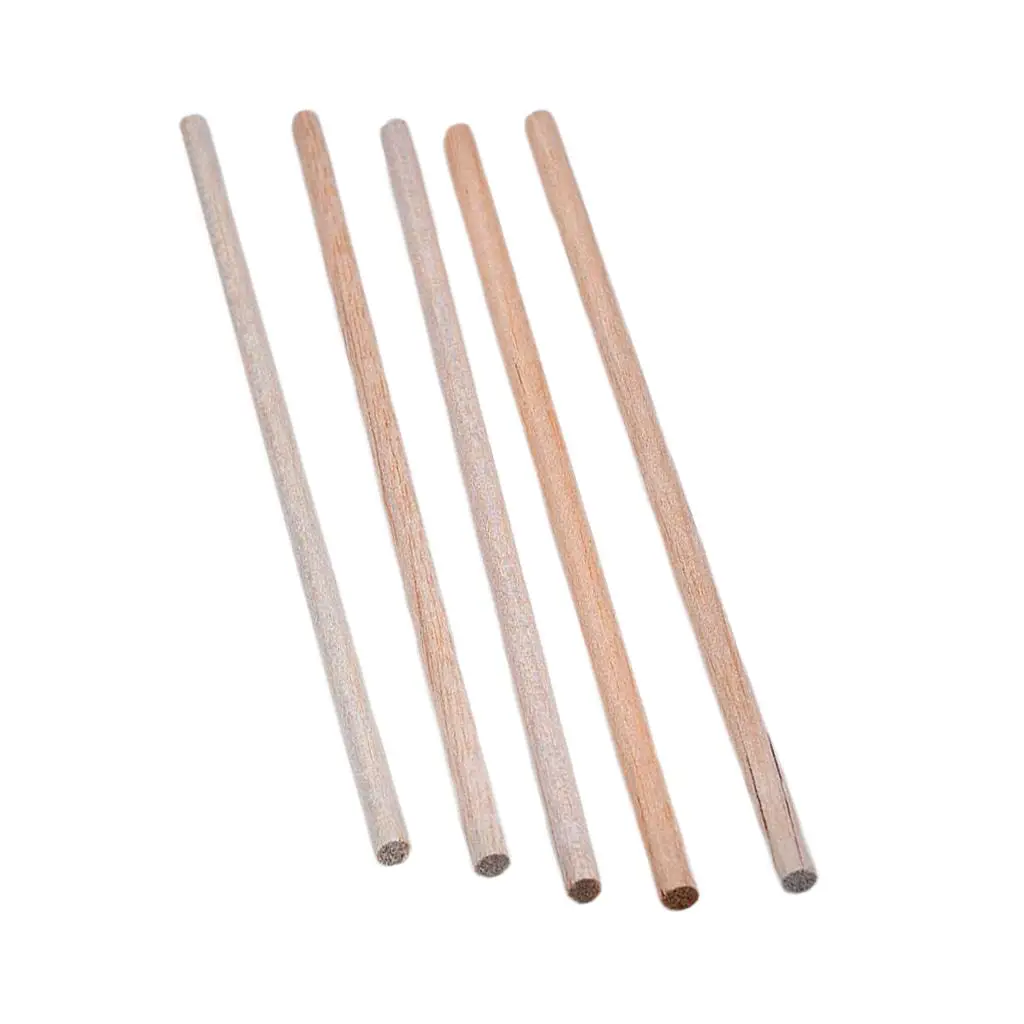 5pcs 8mm*250mm Round Balsa Wood Stick for Model Building Sand Table Layout