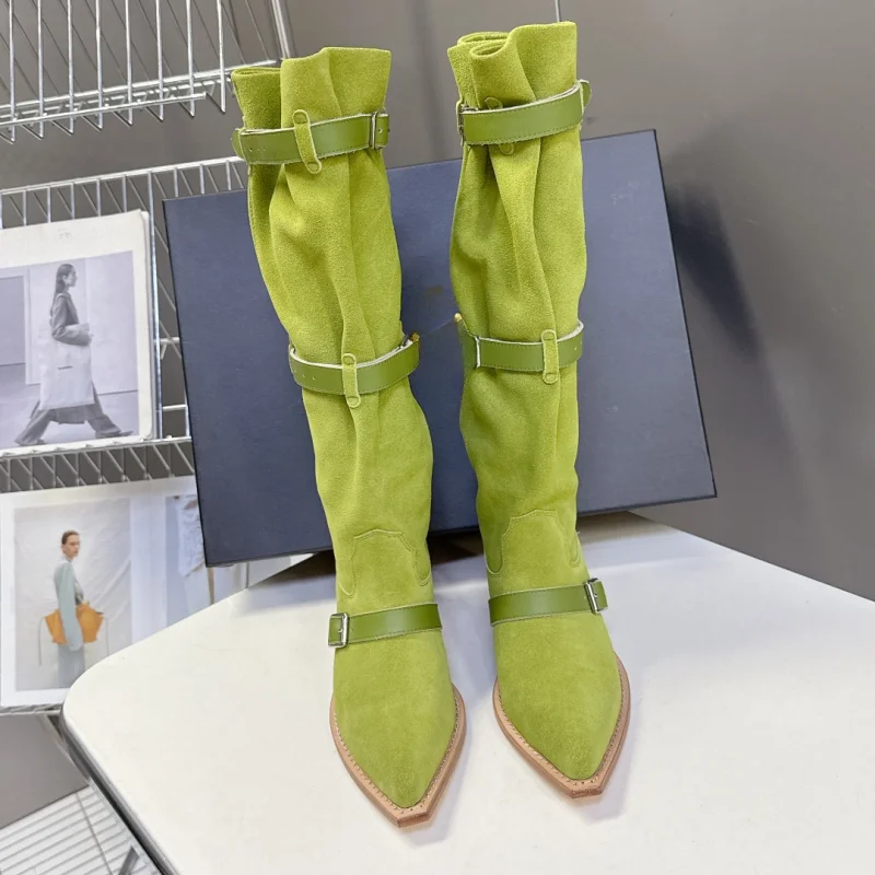 أحذية الثلوج الدافئة أحدث الخريف الشتاء نمط كسول نمط مشبك نمط كتلة كعب الأحذية قبعات رعاة البقر الغربية الأحذية عطلة الثلوج رحلة الثلوج