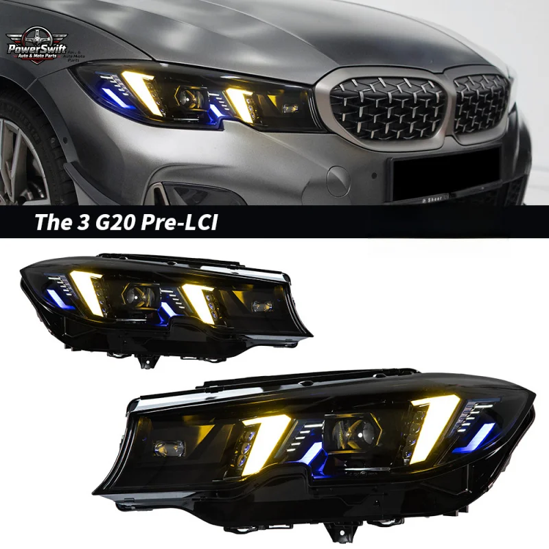 Suitable for BMW G20/G28 2019-2025 Modified Fang Style LED Dual Color Daytime Running Turn Signal Light Cross-Border