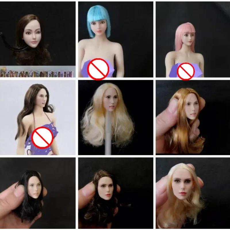 1/6 Scale Anime Beauty Expression Head Carving Female Action Figures Head Sculpture Model for 12" Tbl Ph Doll Body Accessory