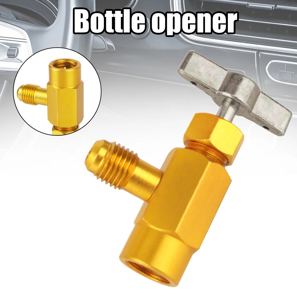 Car Air Conditioner Auto 1/4 Thread Adapter Car Accessories Tap Opener Valve R-134a Refrigerant Can Dispensing Bottle 1/2 ACME