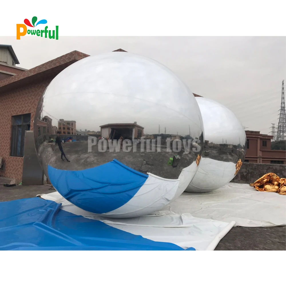 Customized Inflatable Balloon Christmas Decoration Giant Reflective Mirror Ball Waterproof Hanging Ornament with Easy Setup view 5