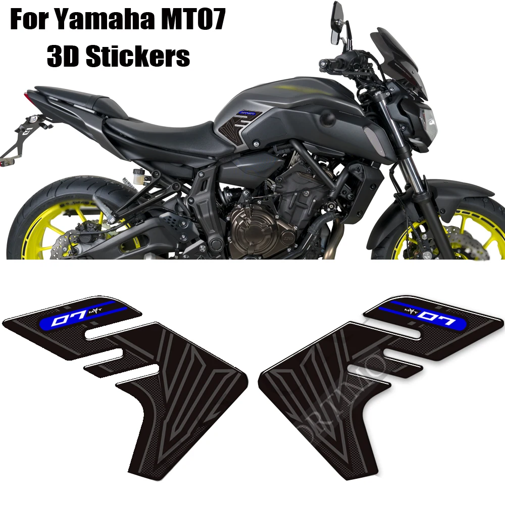 2018 2019 2020 Motorcycle Tank Pad Grips Stickers Decals Protector Gas Fuel Oil Kit Knee For Yamaha MT07 MT 07 SP MT-07