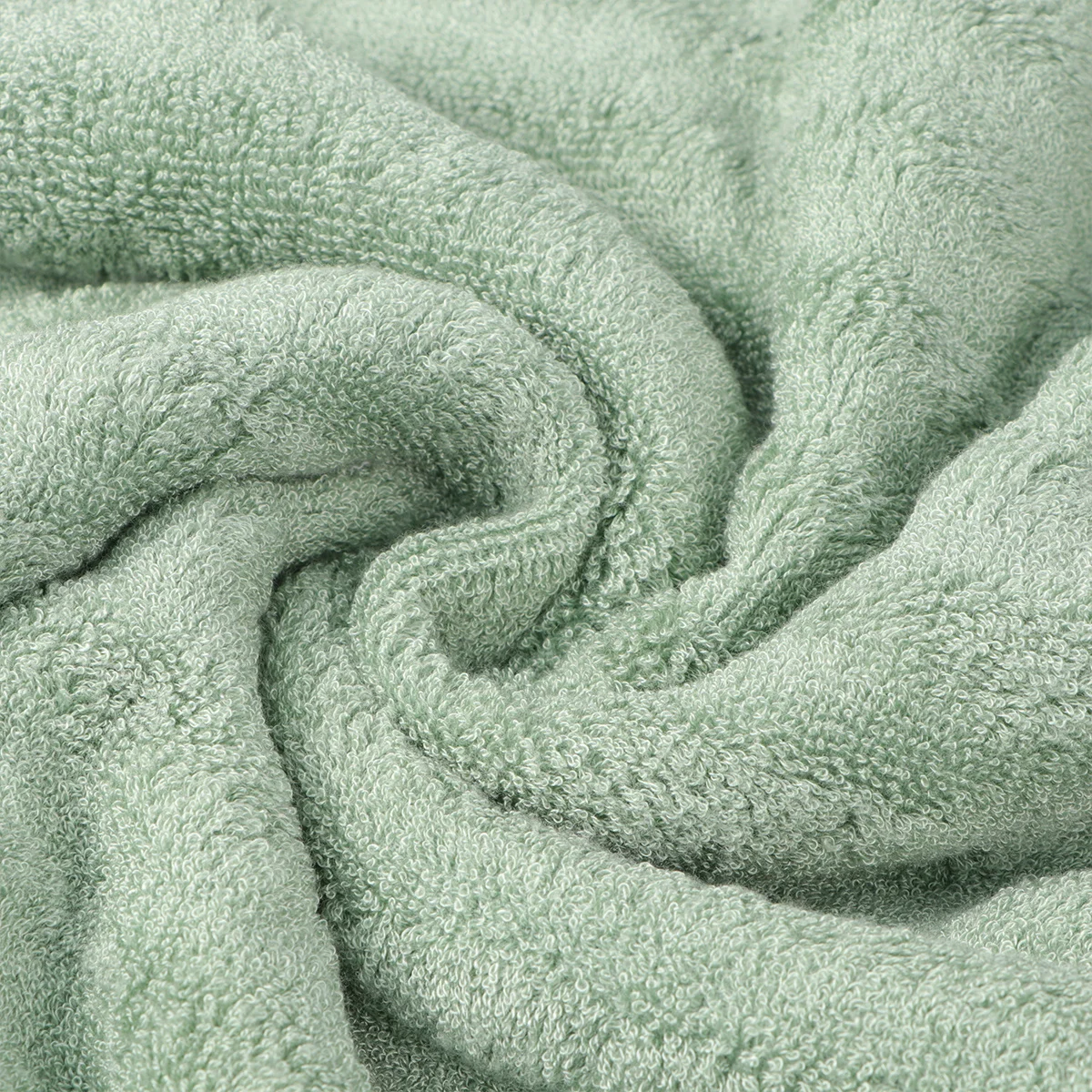 

Bamboo Fiber Cotton Bath Towels Large Solid Color Green Water Absorbent Wave Pattern for Bath Beach Spa Camping