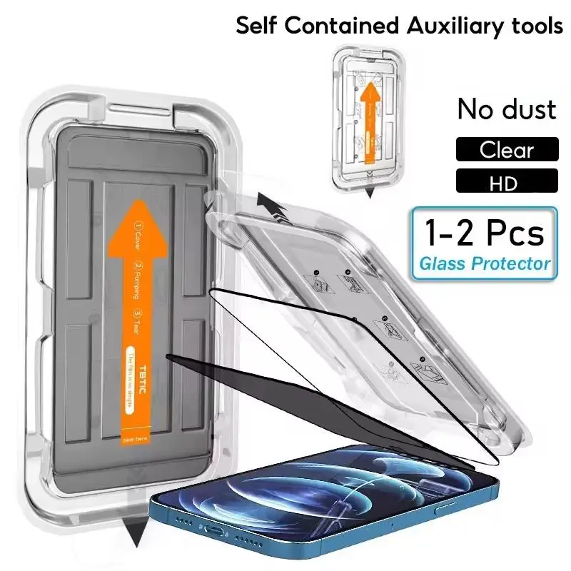 1-2PCS Easy Installation Screen Protectors For Samsung S26 Ultra S26+ S25 S24 Ultra FE S25+ S23Oleophobic Coating Tempered Glass