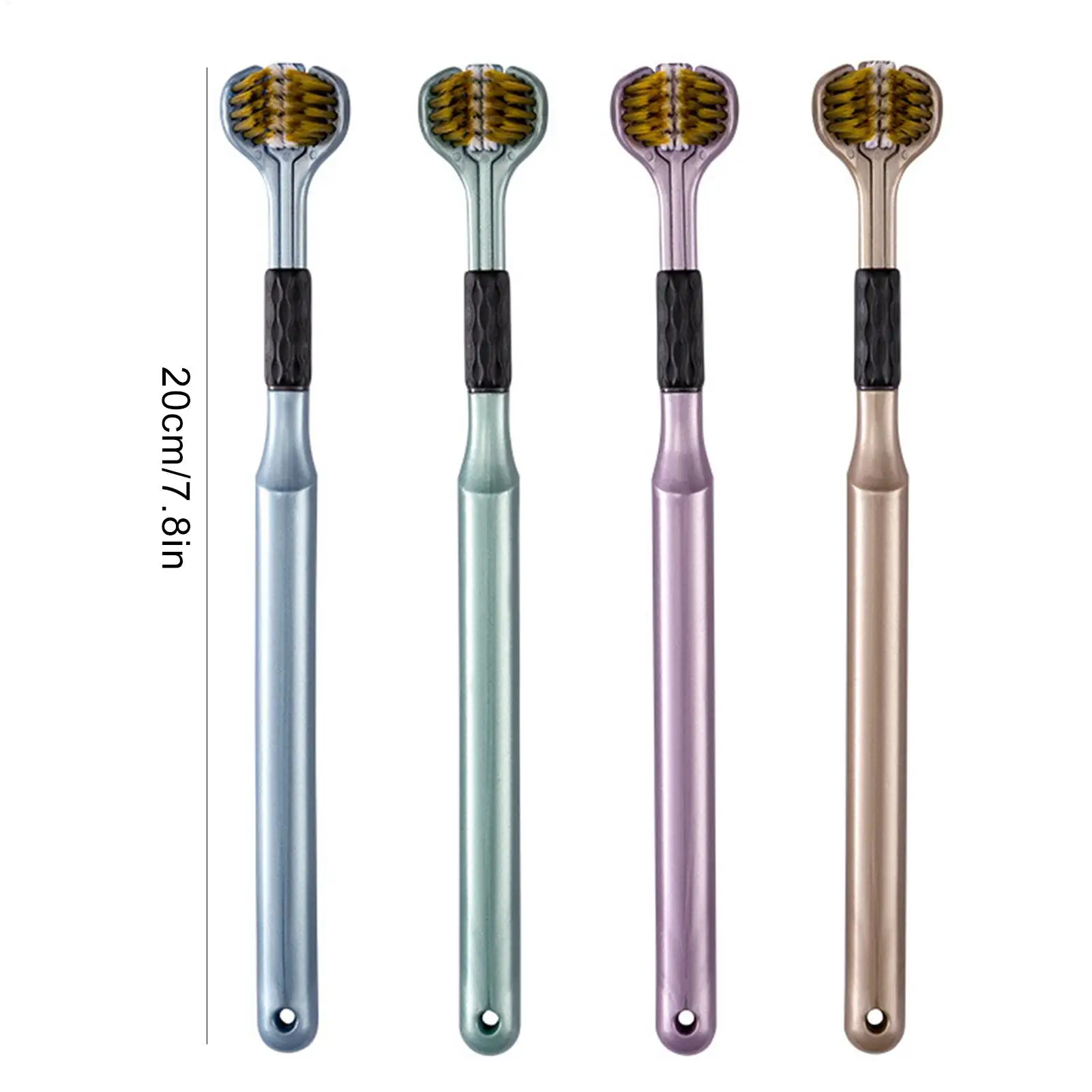 3-Sided Toothbrushes Extra Soft Bristle Toothbrush Multi-Angle Cleaning Tool OralCare Of Teeth Tongue Scraper Brush