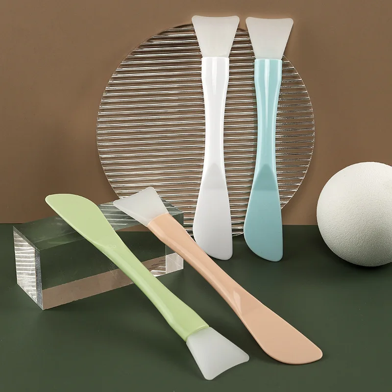 1/2/3pcs Silicone Facial Mask Brush Soft Head with Scraper Integrated Dual-use Mud Film Brush DIY Film Adjusting Beauty Tool