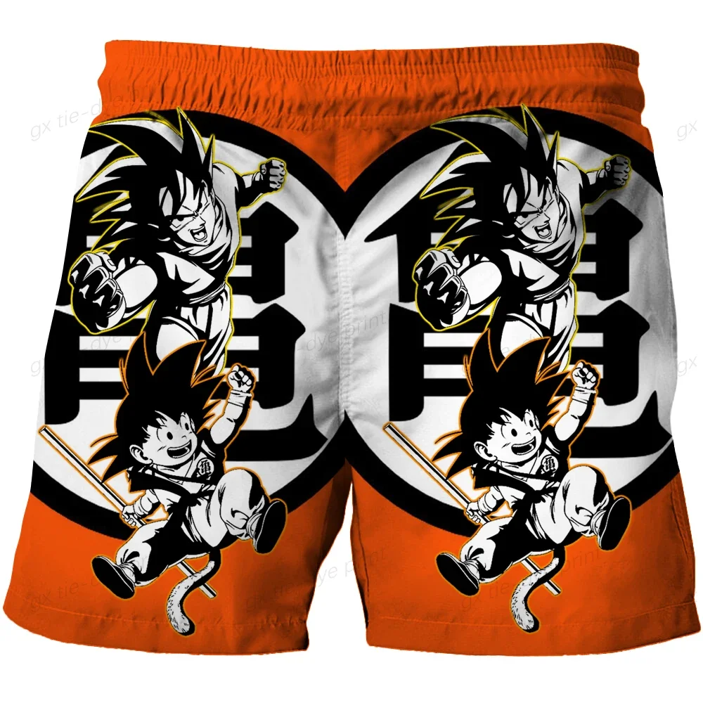 2024 Shorts Cartoon Boy\'s Clothes Goku Z Boys Muscle Shorts with Shorts Super Saiyan Fashion Shirt Man Gym Goku Vegeta