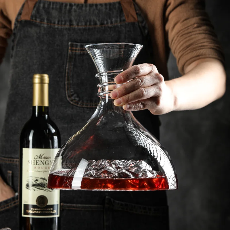 European light luxury waterfall iceberg quick decanter creative ice cube household transparent filter wine dispenser