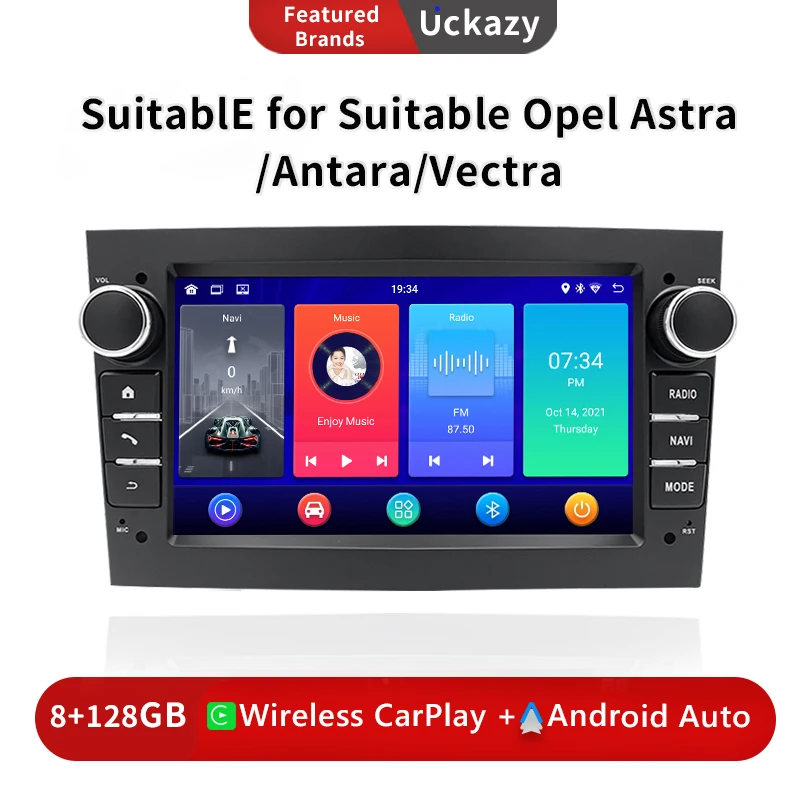 Uckazy 2 din Android 12 Car Radio For Opel Vectra C Zafira B Corsa D C Astra H G J Vivaro Meriva Multimedia GPS Navigation NO DVD Player Stereo Audio Head Unit