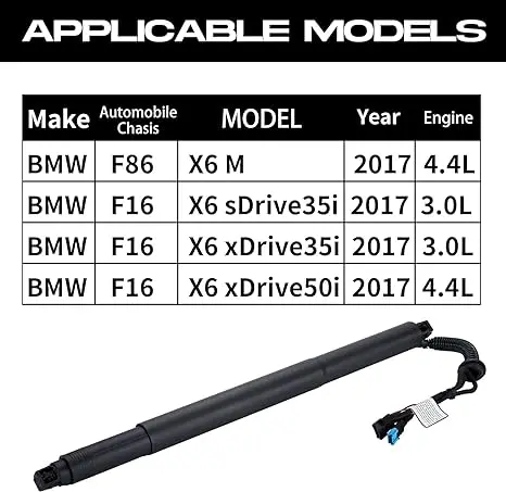 1Pcs Rear LH/RH Tailgate Power Lift Supports Replacement for BMW X6 F16 F86 2017 AKWH 51247434043 51247434044