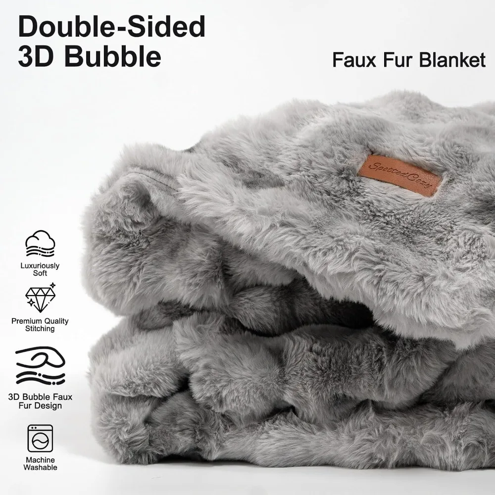 Premium Bubble Cuddle Twin Blanket for Couch, Ultra Soft Cozy Throw for Bed Sofa Travel