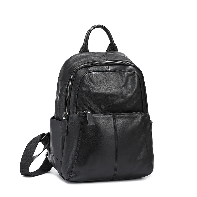 Genuine Leather Women's Backpack Luxury Versatile Travel Backpacks Vintage Soft Cow Leather Woman Bag College School Backpack