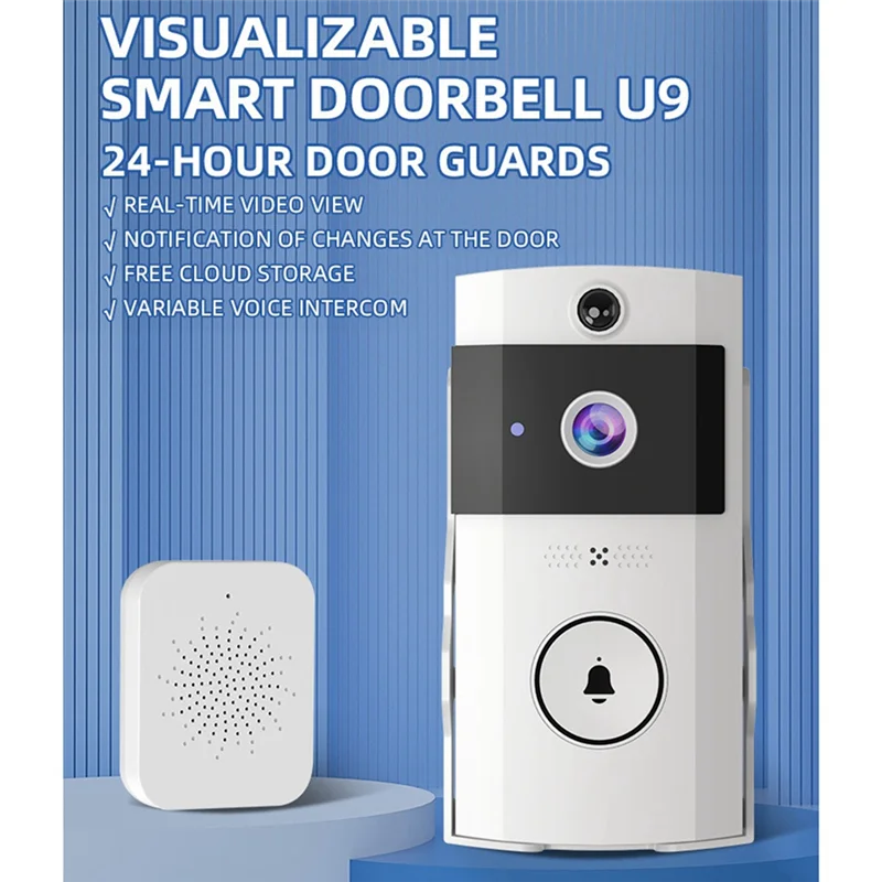 A68Z Smart WIFI Doorbell Camera With Solar Charging, Waterproof, Night Vision, HD, Two-Way Intercom Voice For Home Security