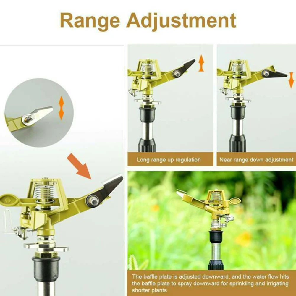 360 Degree Adjustable Garden Sprinklers Metal Atomized Sprinkler Lawn Watering Rotating Sprayer Irrigation Sprayer