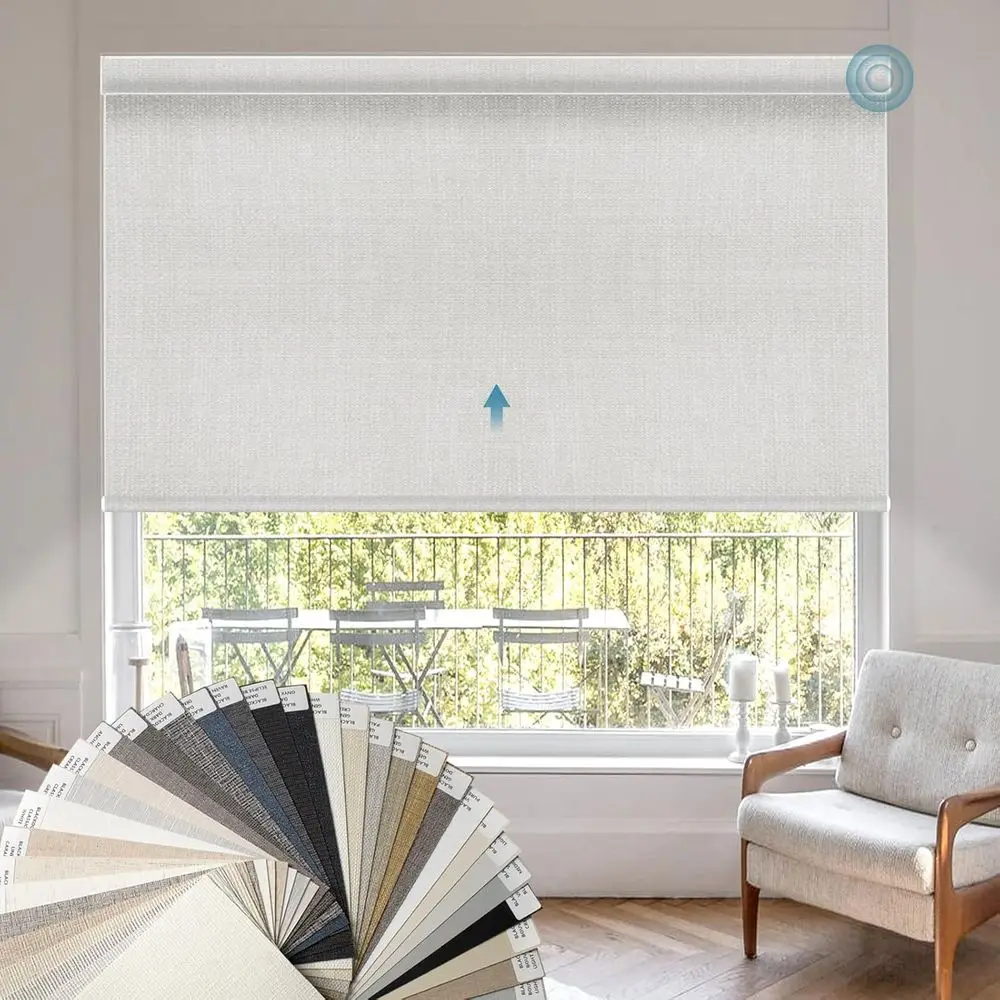 Smart Homekit-Compatible Motorized Blackout Shades with Remote, Multi-Color Options