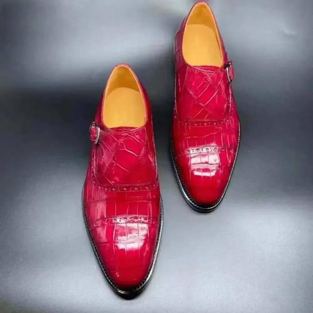 yingshang new arrival male formal shoes men crocodile shoes men crocodile  red color young