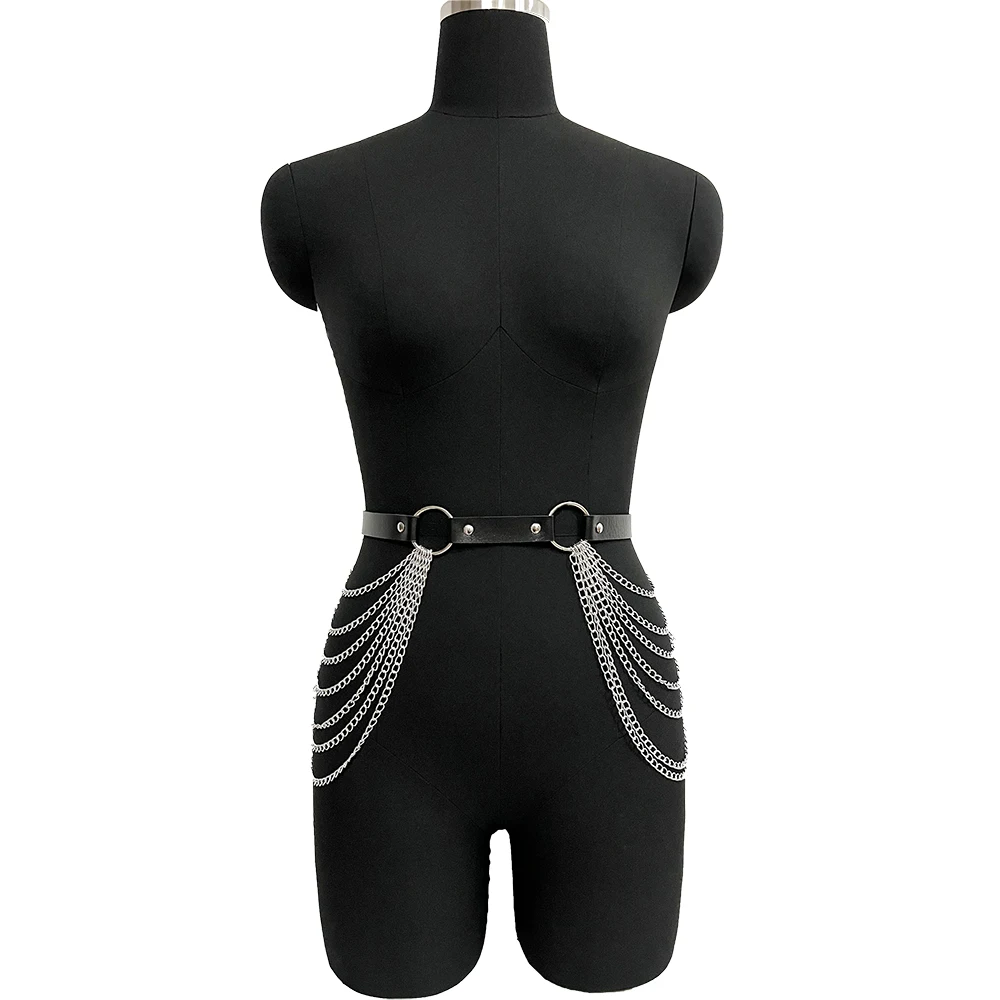 패션 벨트 스트리트 스타일 가슴 하네스 벨트 여성용 서스펜더 장식 펑크 록 가죽 벨트 고딕 의류 액세서리