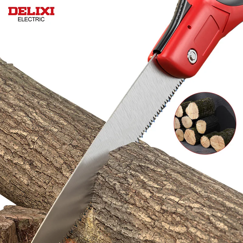 DELIXI ELECTRIC Folding Saw，SK9 steel One-button Folding Design，Sharp Cutting Wood,Camping,GardensPruning Saw,Tree Chopper Knife image 6