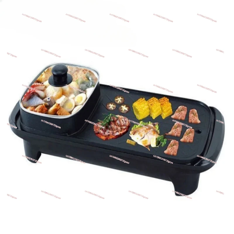 

Multifunction Electric Grill Smokeless Barbecue Baking Plates Hot Pot Steak Korean BBQ Non-stick Grilled Decoction Dual-use Pot