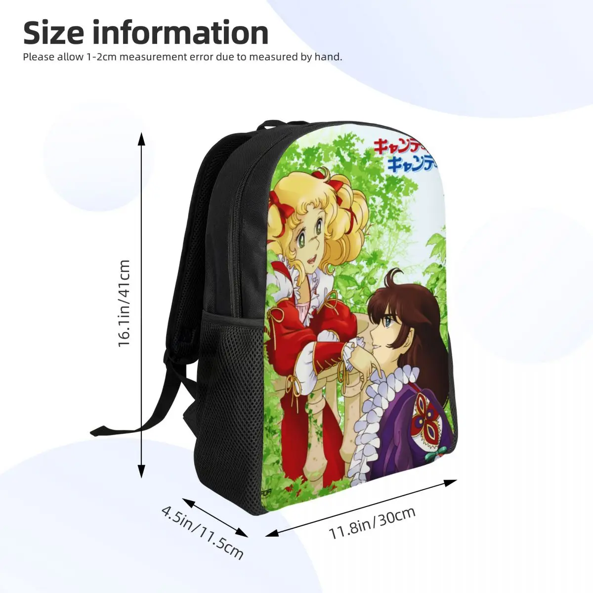 Saco impermeável Manga Cartoon Girl, Mochilas Candy Candy Candy, Escola universitária Anime Printing Bookbag, Homens e mulheres