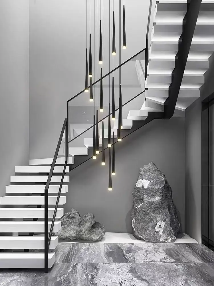 Modern Indoor Lighting Staircase Ceiling Living Room Pendant Long LED Pendent Lamp Bedroom Pendant Light Villa Chandelier