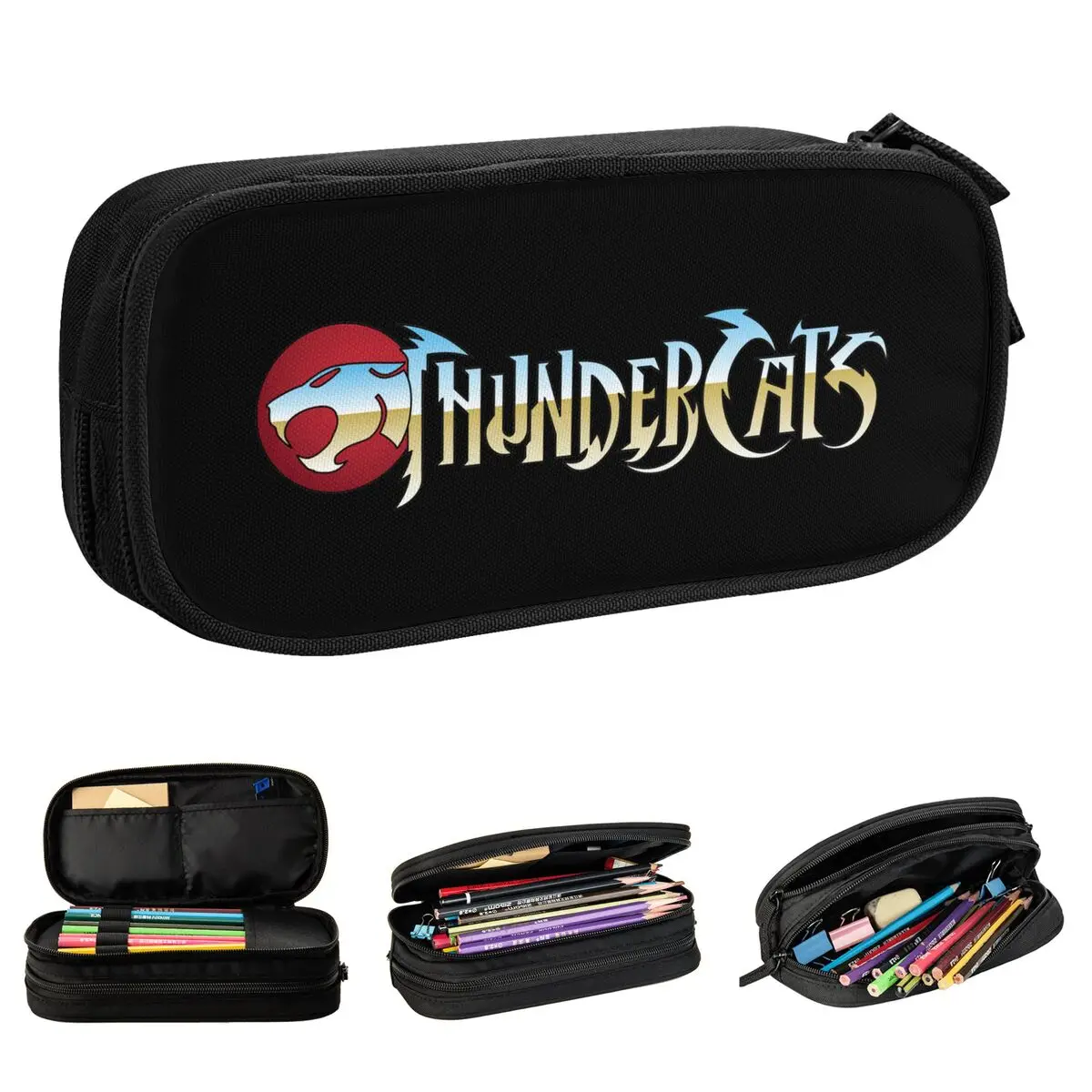 Thundercats Logo Pencil Case Cartoon Anime Pencil Pouch Pen for Student Big Capacity Bag School Supplies Gift Accessories